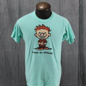 Vitnage Graphic T-shirt Calvin I Have an Atittude - Men's Medium